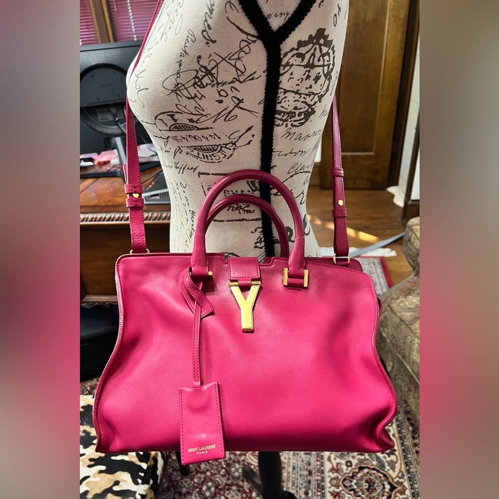 Saint Laurent Vintage YSL Chyc Cabas Small Leather Bag